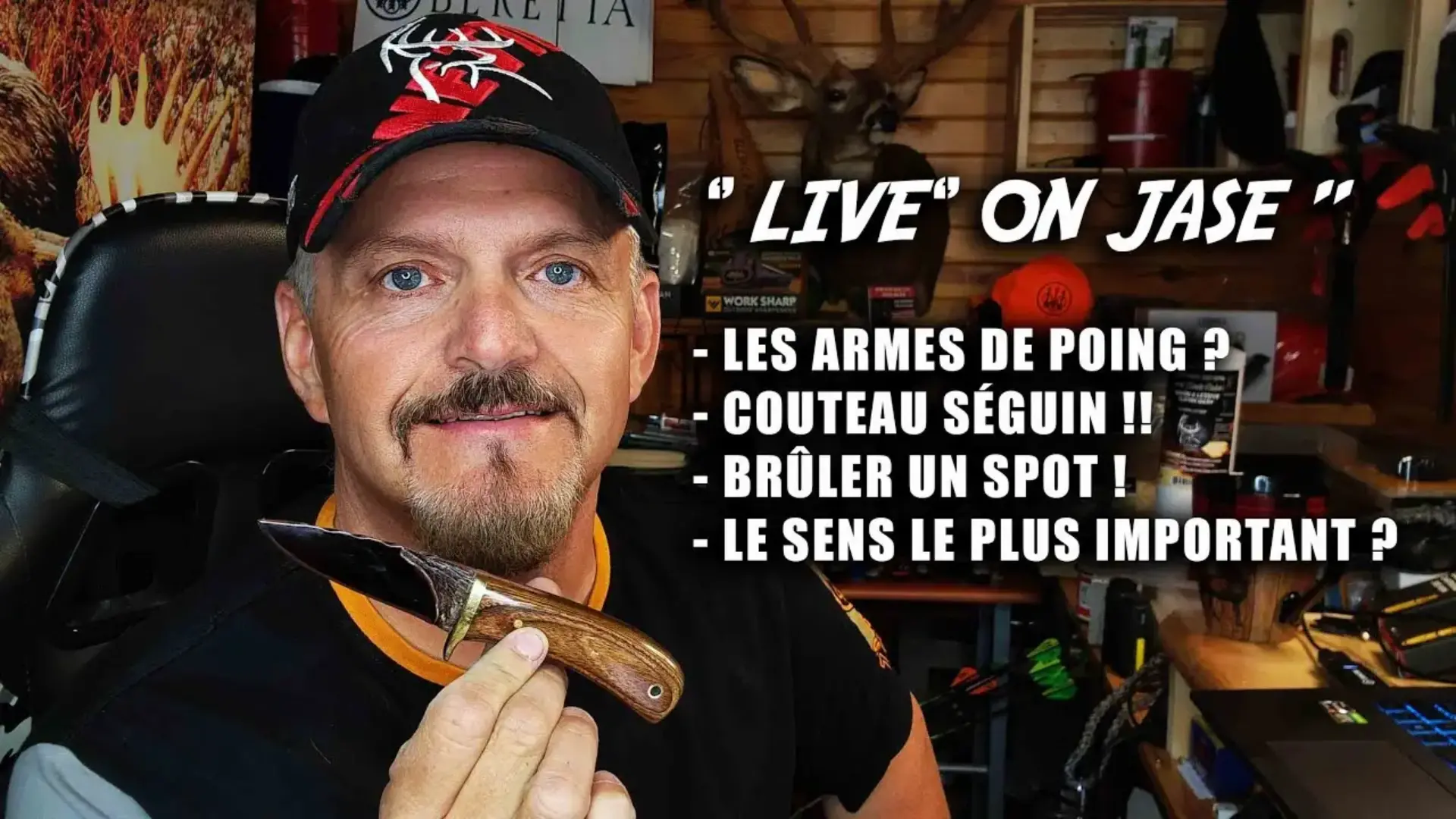 7Juillet#807 Stephane Monette ON JASE armes de poing, de couteau, brûler un spot , Sens du gibier ?