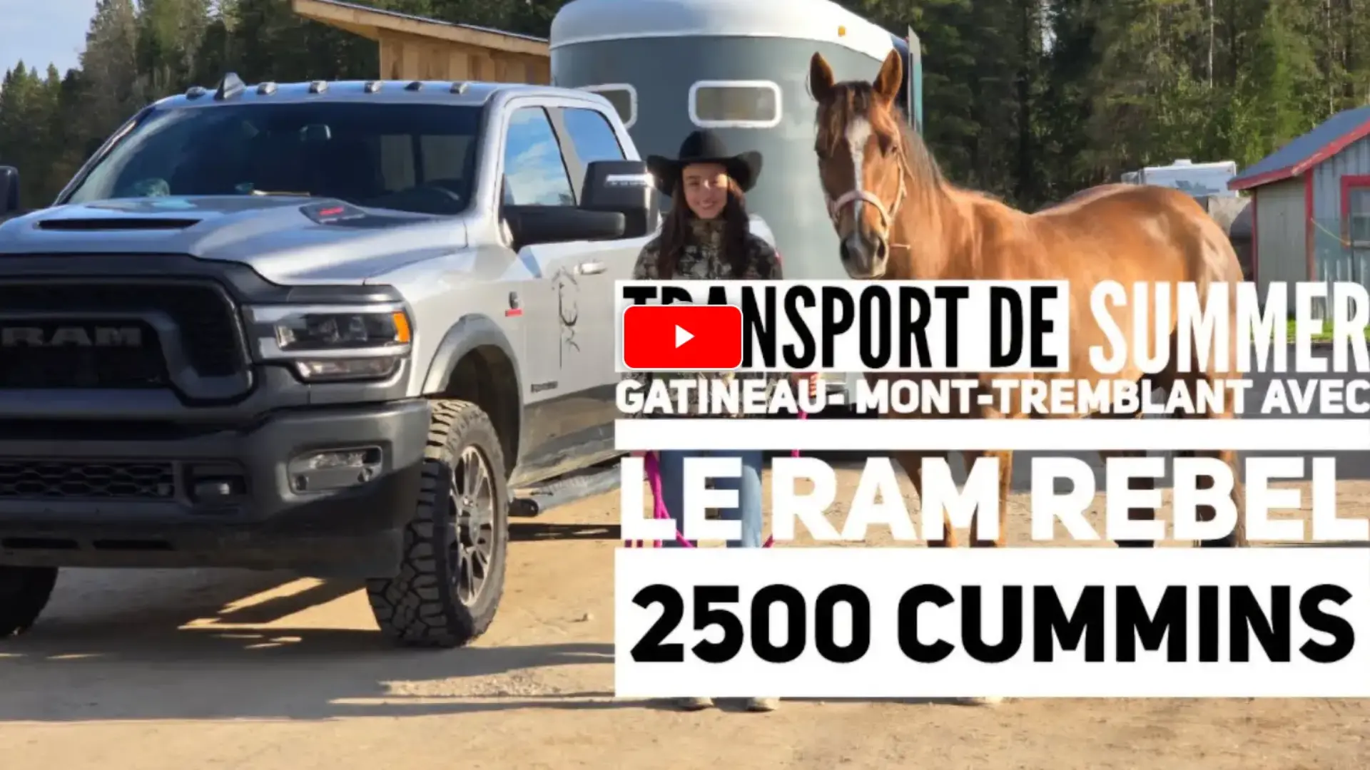 Transport du Cheval à Jenn avec le Ram Rebel 2500 Cummins Diesel