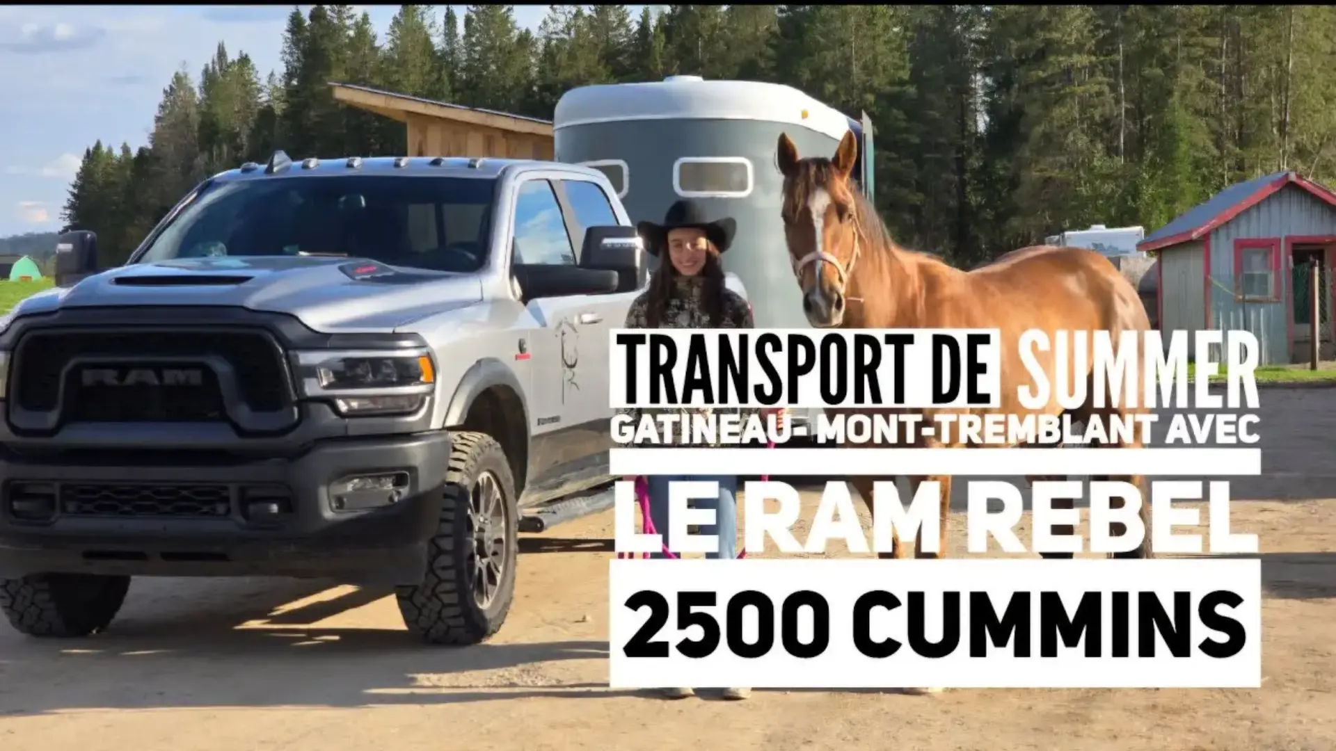 Transport du Cheval à Jenn avec le Ram Rebel 2500 Cummins Diesel